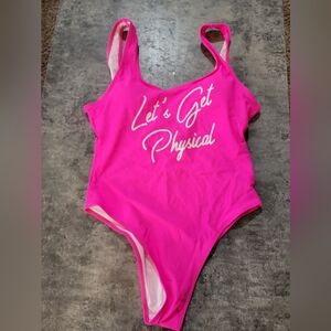 Pink 'Let's Get Physical' Swimsuit